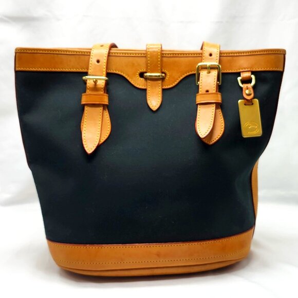 Dooney & Bourke Green & Tan Heavy Twill Tote from the Cabriolet Collection - Picture 1 of 16